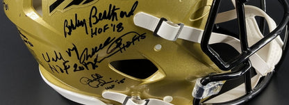 Multi Signed over 25 signatures ✍️ Gold 🟡 100th 💯 Season Authentic Full-size Speed NFL Helmet ✨ with PSA 🛡️Authenticity 🖊️Tony Dungy Mel Renfro Tim Brown Bobby Beathard Anthony Muñoz