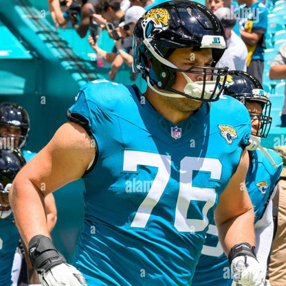 Ezra Cleveland GAME WORN 09-28-25 Jacksonville Jaguars Nike NFL Jersey vs. San Francisco 49ers Also includes COA 🛡️