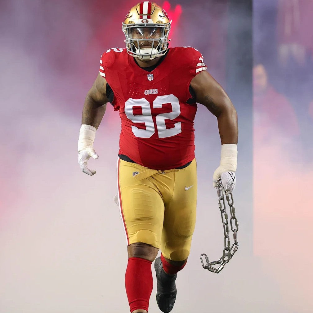 Jordan Elliott GAME USED💪10/20/24 PHOTO MATCHED📸San Francisco 49ers Jersey👕vs Kansas City Chiefs Special Crucial Catch Matchup