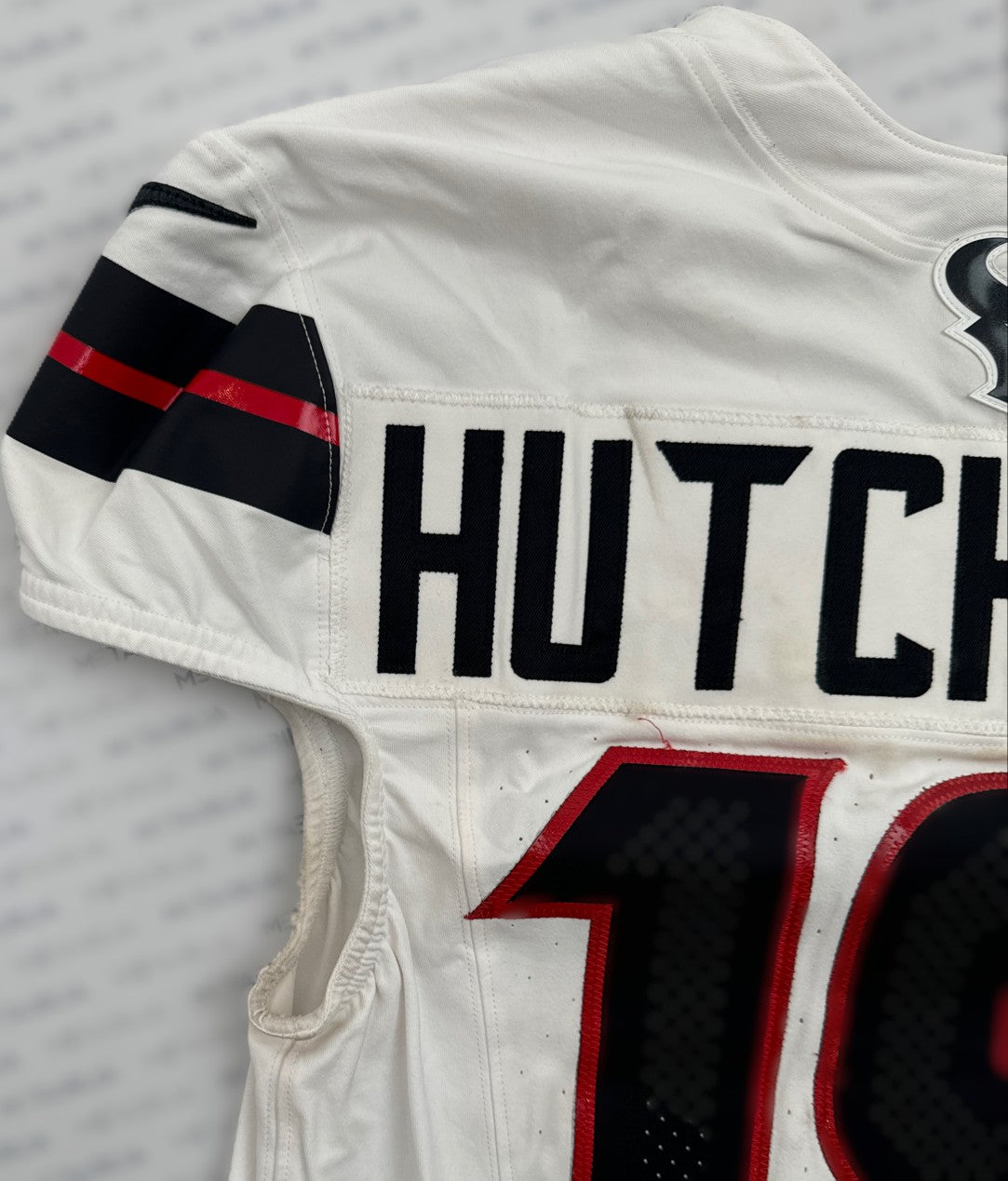 Xavier Hutchinson GAME WORN 💪 10/13/24 Houston Texans 🐂 NFL Jersey 👕 Victory over the New England Patriots inc. Metabilia COA 🛡️