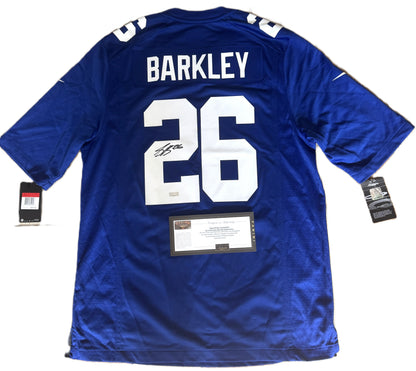 Saquon Barkley Hand Signed ✍️ New York Giants Nike NFL Jersey 👕 Also includes Authenticity 🛡️