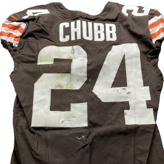 Nick Chubb GAME WORN/USED 10/27/24 💪 PHOTO-MATCHED 📸 Cleveland Browns On-Field NFL Jersey 👕 vs. Baltimore Ravens Also includes Professional Sports Authenticator (PSA)