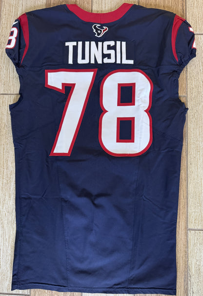 Laremy Tunsil GAME WORN 💪 10/15/2023 PHOTO MATCHED 📸 Houston Texans Nike NFL Jersey🎽 vs. New Orleans Saints (Crucial Catch Game)