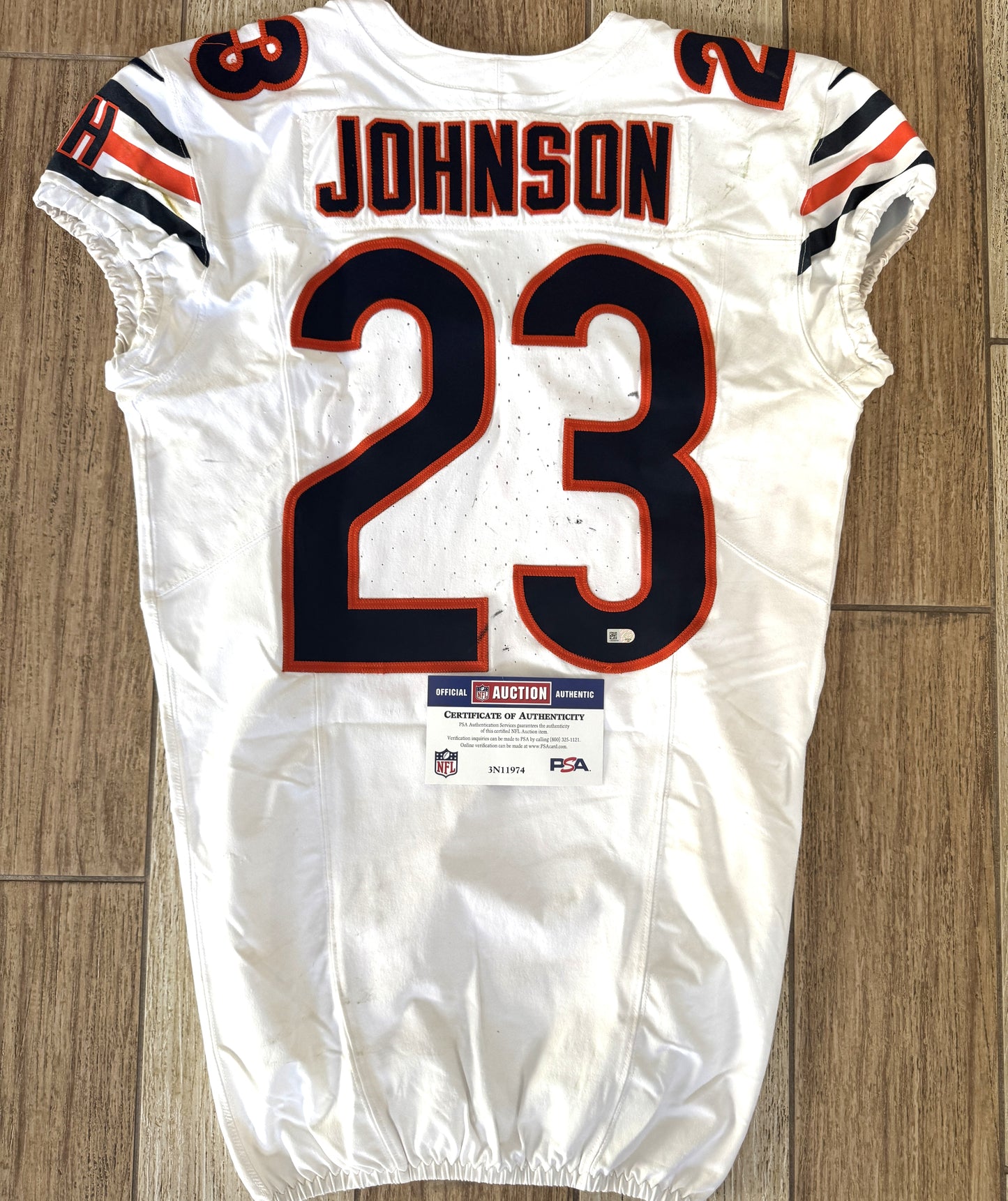 Roschon Johnson GAME WORN 10/27/24 PHOTO MATCHED Chicago Bears Nike NFL Jersey vs Washington Commanders Also includes COA 🛡️