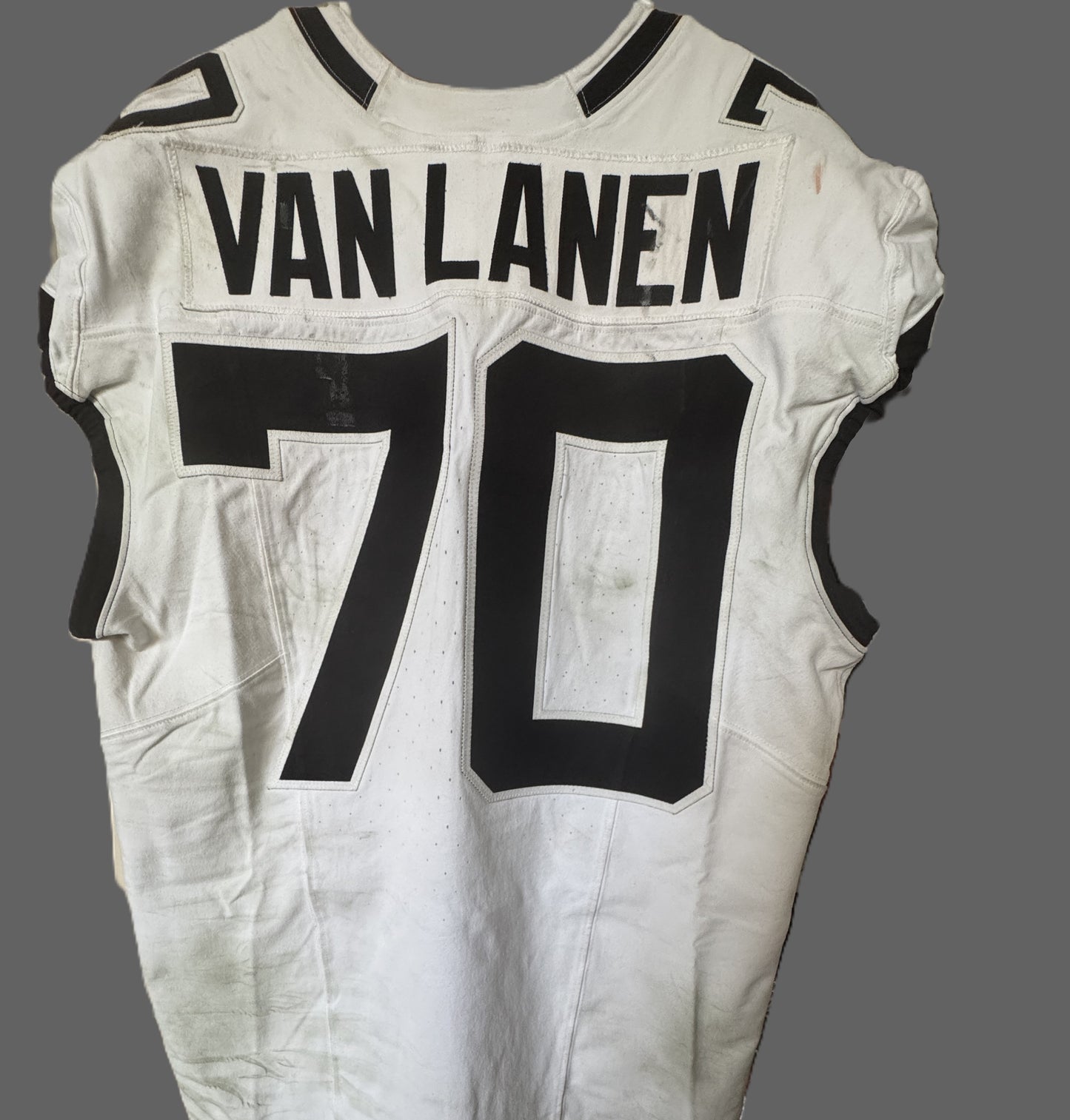 Cole Van Lanen GAME WORN 11/02/25 Jacksonville Jaguars🐆NFL Jersey vs Las Vegas Raiders Also Includes Certificate of Authenticity