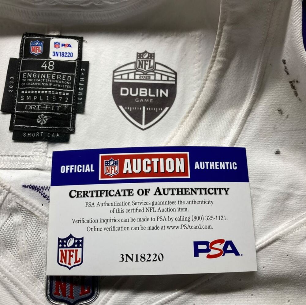 Joe Huber GAME WORN 💪 09/28/25 Minnesota Vikings vs Pittsburgh Steelers Nike NFL Jersey Also includes PSA Authentication