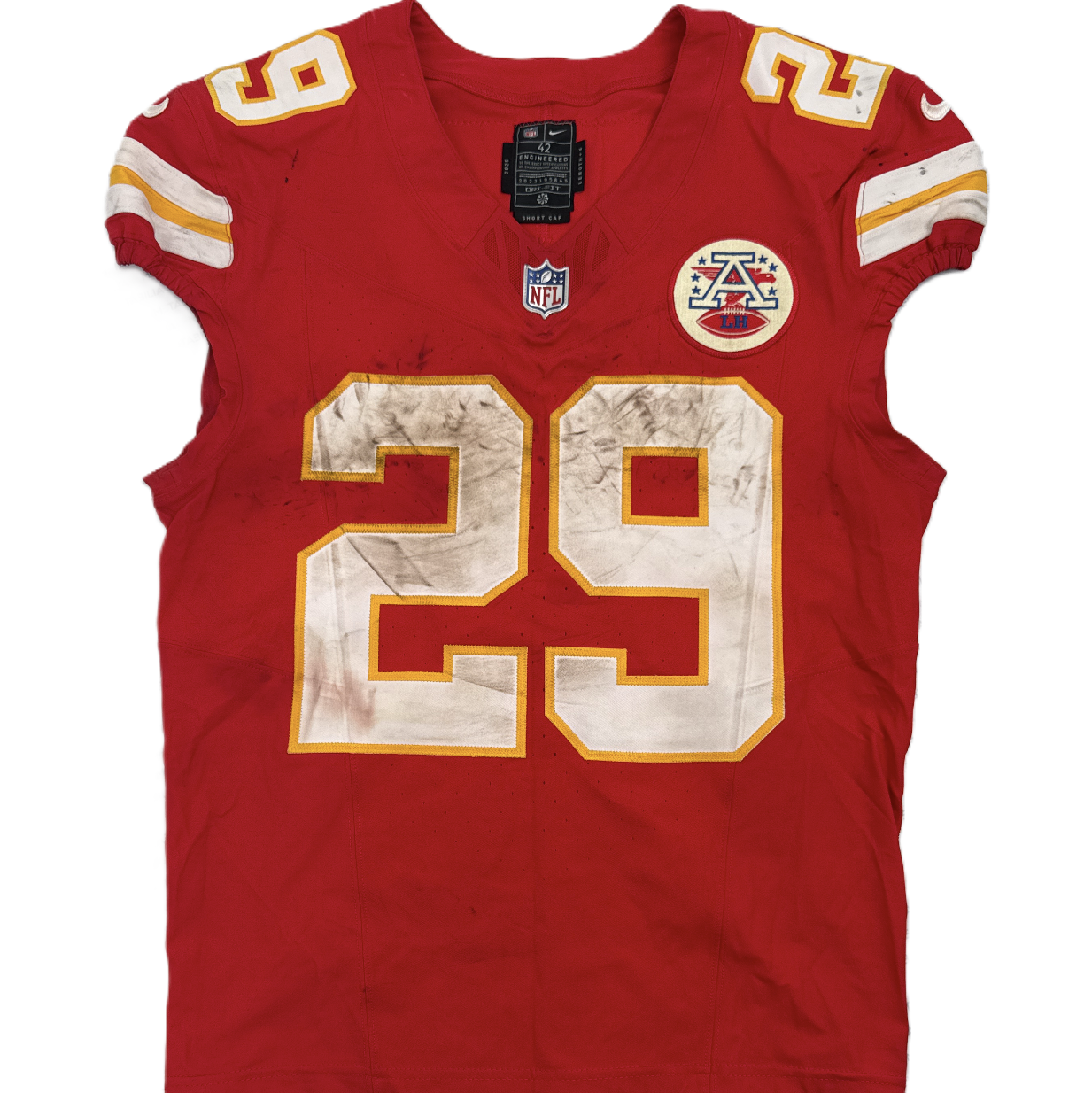 Kareem Hunt GAME-USED💪09/28/25 Kansas City Chiefs NFL Jersey🎽vs. Baltimore Ravens