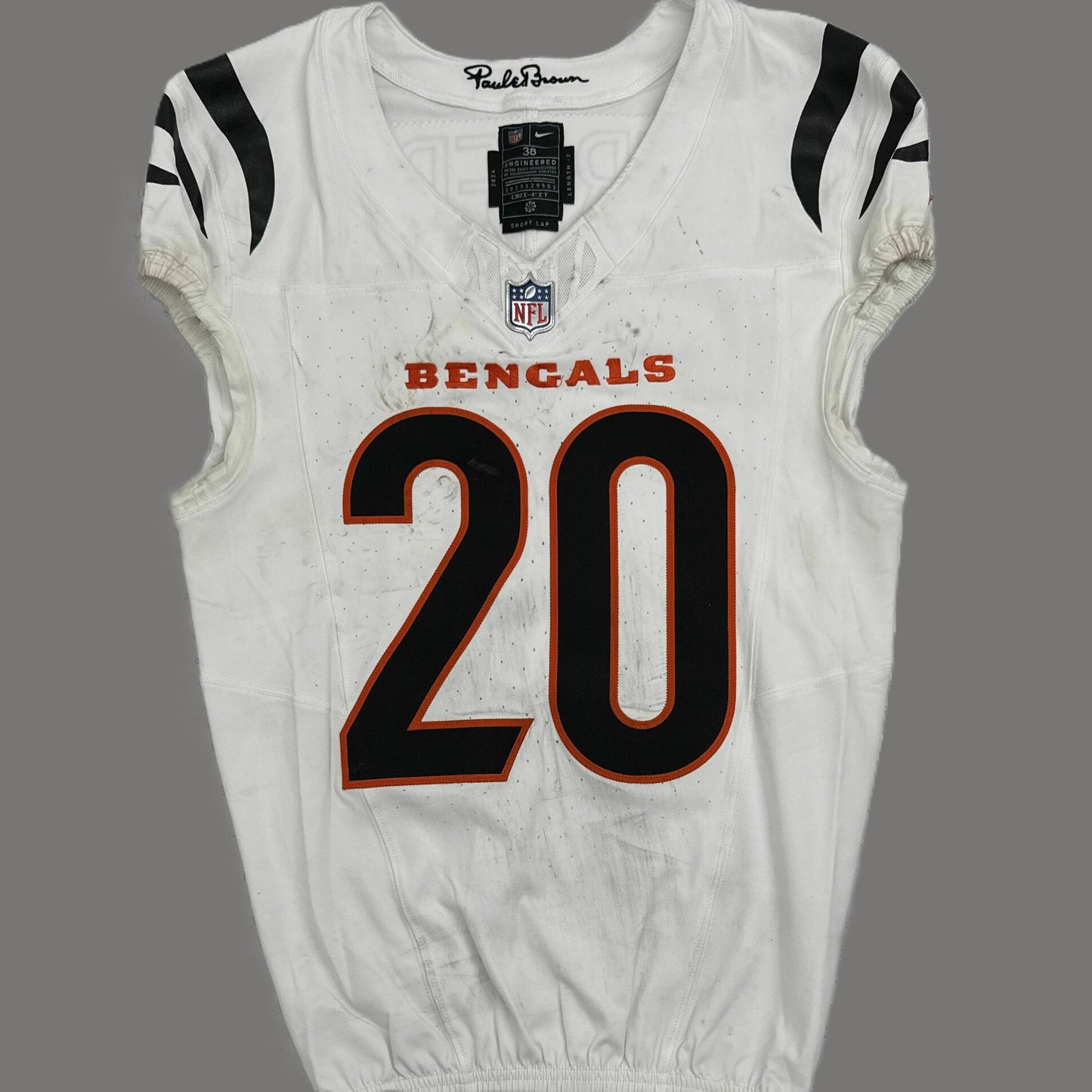 DJ Turner II GAME WORN 10/16/25 💪 Cincinnati Bengals 🐅 Nike NFL Jersey 👕vs Pittsburgh Steelers inc. COA 🛡️