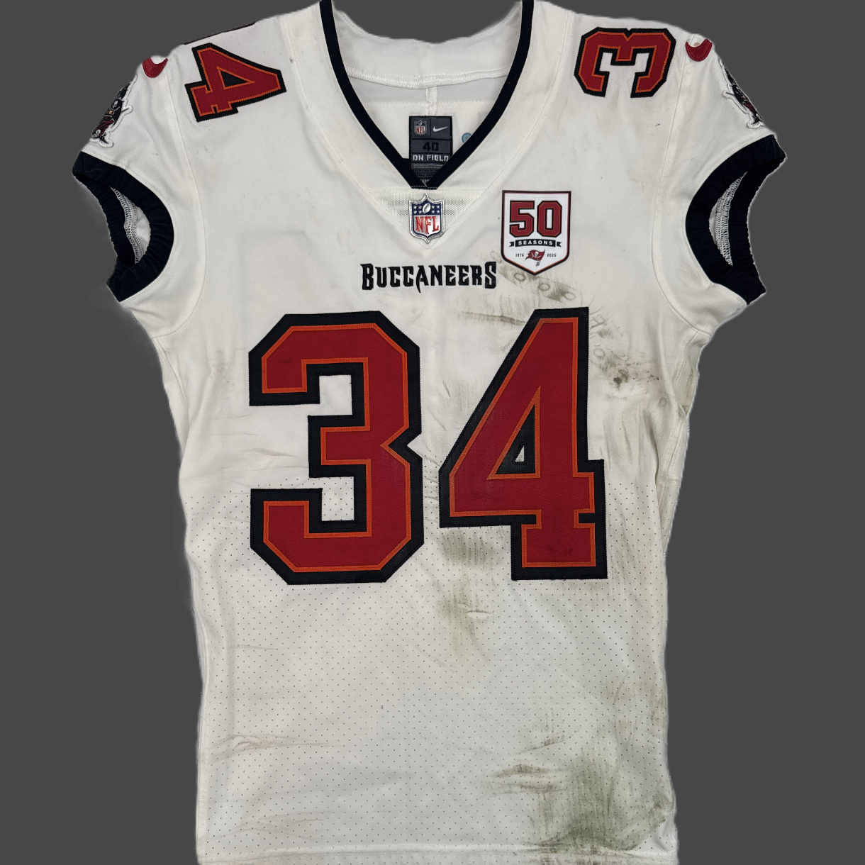 Bryce Hall GAME-WORN 8/23/25 Tampa Bay Buccaneers OnField NFL Jersey vs.Bills