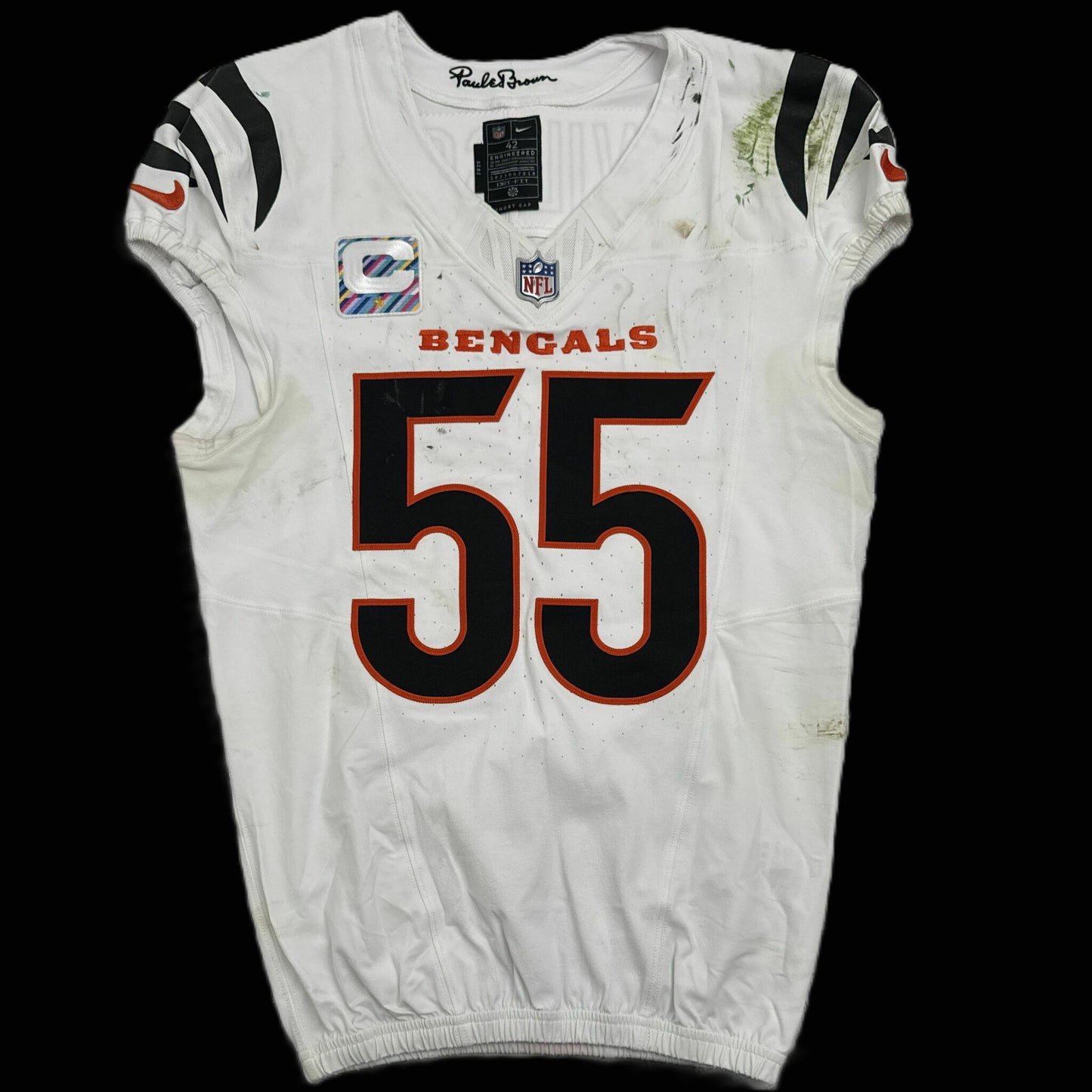 Logan Wilson GAME WORN/USED 10/12/25 💪 Cincinnati Bengals 🐅 Nike NFL Jersey vs Packers inc. COA 🛡️