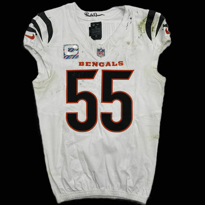 Logan Wilson GAME WORN/USED 10/12/25 💪 Cincinnati Bengals 🐅 Nike NFL Jersey vs Packers inc. COA 🛡️
