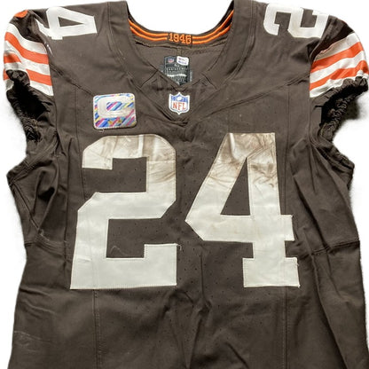 Nick Chubb GAME WORN/USED 10/27/24 💪 PHOTO-MATCHED 📸 Cleveland Browns On-Field NFL Jersey 👕 vs. Baltimore Ravens Also includes Professional Sports Authenticator (PSA)