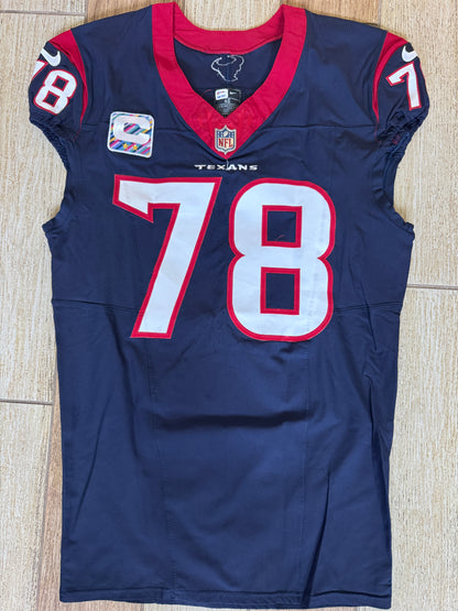 Laremy Tunsil GAME WORN 💪 10/15/2023 PHOTO MATCHED 📸 Houston Texans Nike NFL Jersey🎽 vs. New Orleans Saints (Crucial Catch Game)