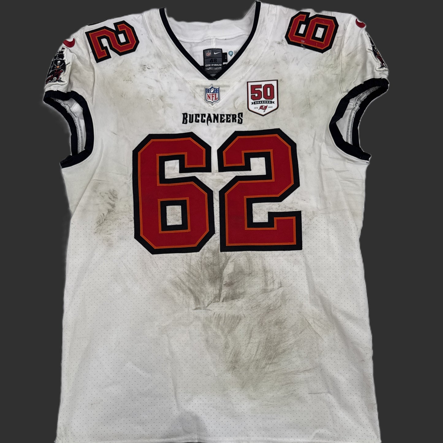 Graham Barton GAME WORN 💪 10/12/25 Tampa Bay Buccaneers Nike On-Field NFL Jersey 👕 vs. 49ers Inc. COA