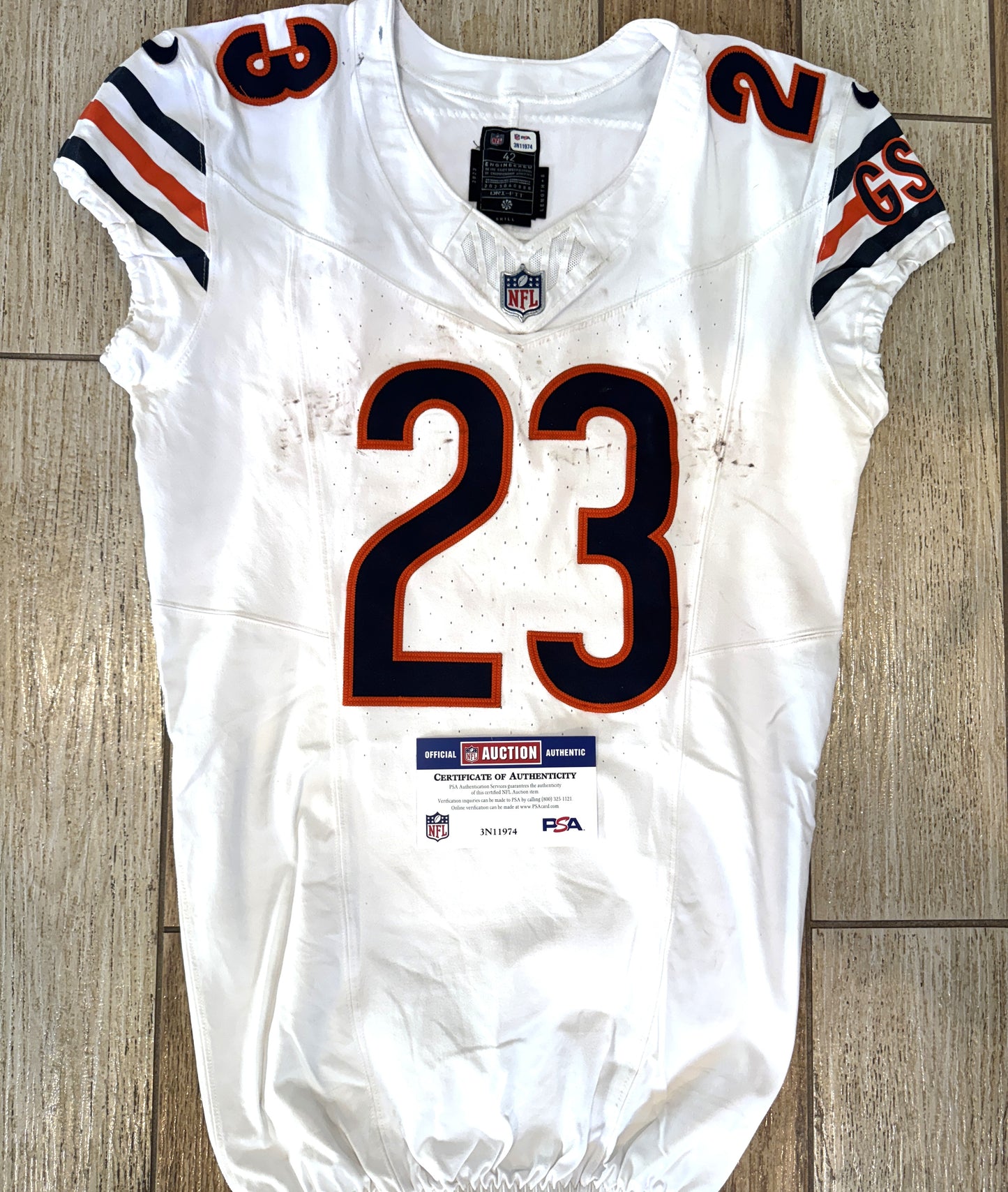 Roschon Johnson GAME WORN 10/27/24 PHOTO MATCHED Chicago Bears Nike NFL Jersey vs Washington Commanders Also includes COA 🛡️