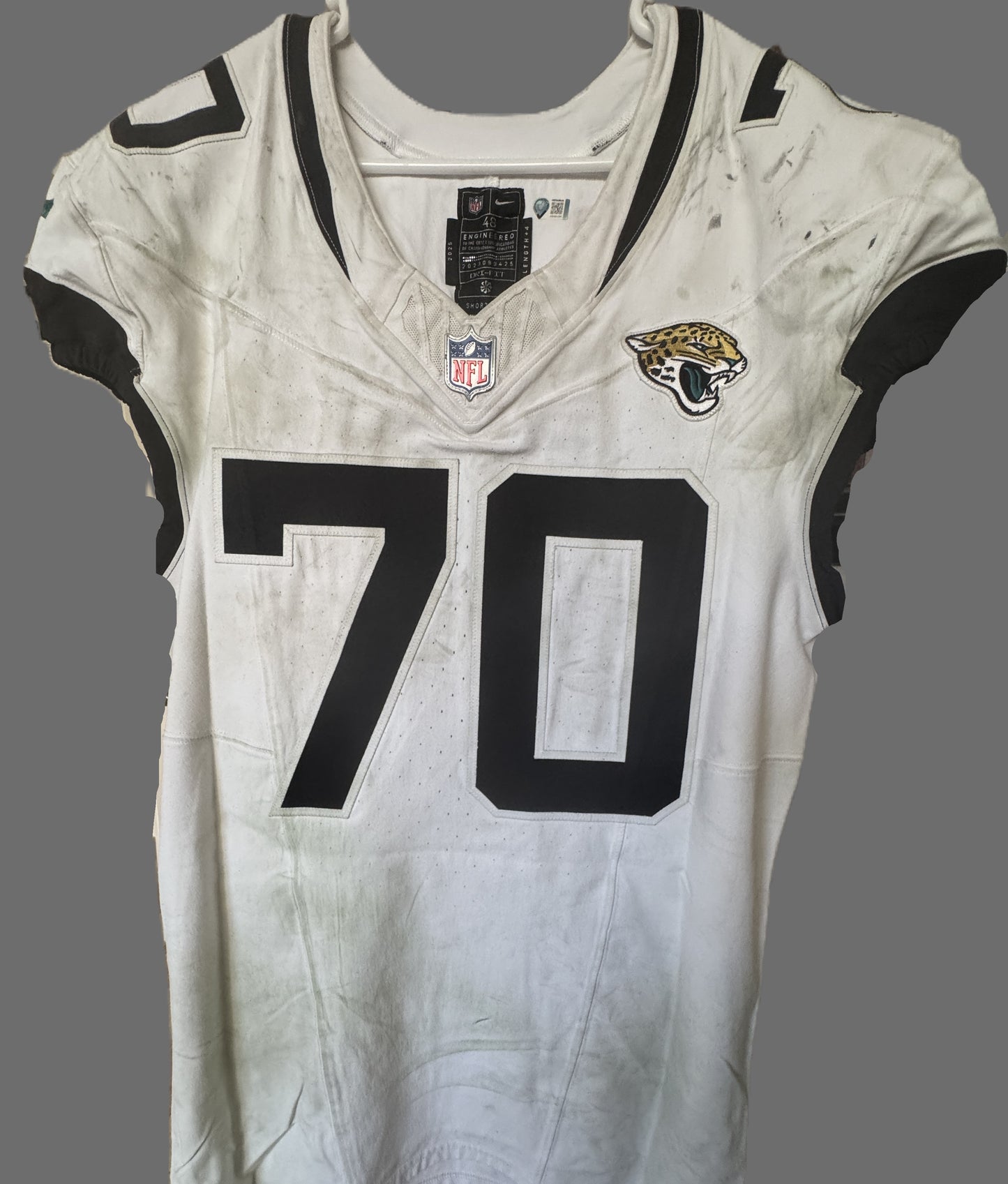 Cole Van Lanen GAME WORN 11/02/25 Jacksonville Jaguars🐆NFL Jersey vs Las Vegas Raiders Also Includes Certificate of Authenticity