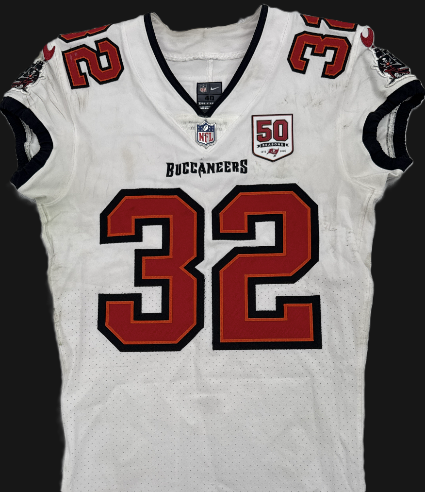 Josh Hayes GAME WORN 💪 10/12/25 Buccaneers Nike On-Field NFL Jersey 👕 vs. 49ers Inc. COA