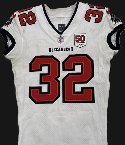 Josh Hayes GAME WORN 💪 10/12/25 Buccaneers Nike On-Field NFL Jersey 👕 vs. 49ers Inc. COA