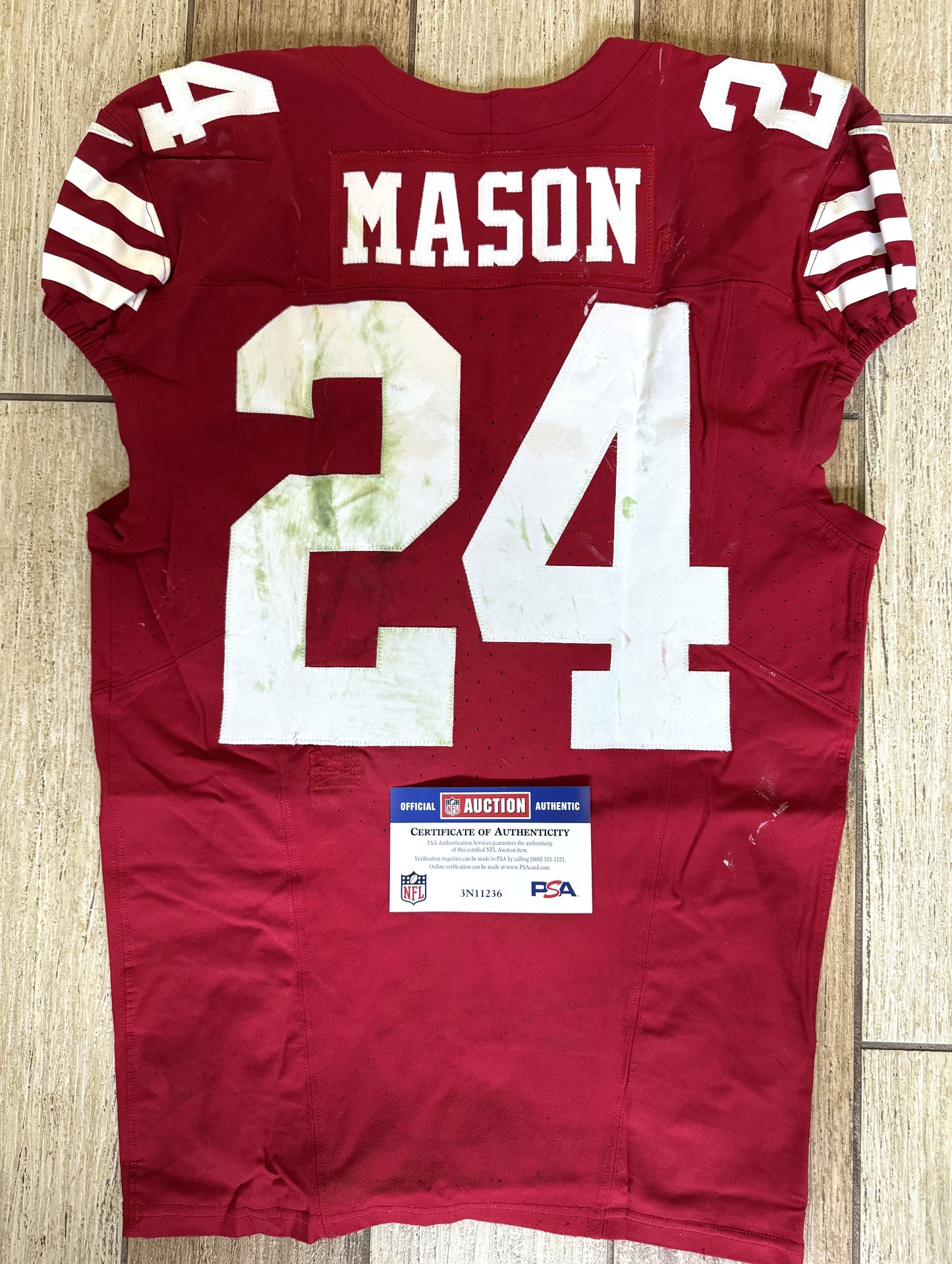 Jordan Mason GAME WORN 10/20/24 PHOTO MATCHED 📸 San Francisco 49ers NFL Jersey 👕 vs Kansas City Chiefs Also includes PSA COA 🛡️
