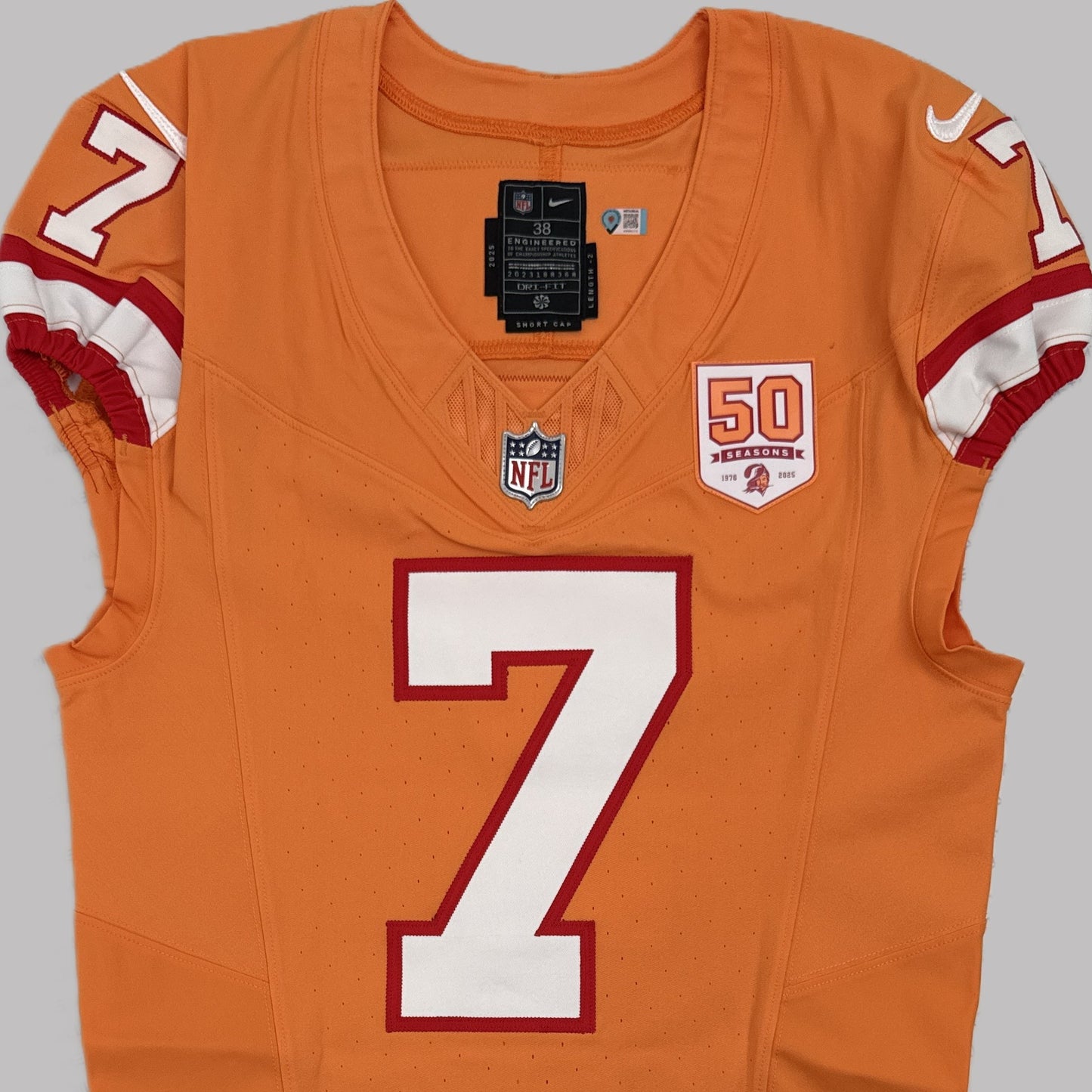 Bucky Irving GAME ISSUED Tampa Bay Buccaneers Nike NFL Creamsicle Jersey Inc.COA