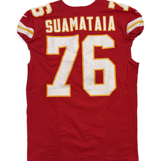 Kingsley Suamataia GAME-USED💪09/14/25 Kansas City Chiefs NFL Jersey🎽vs. Philadelphia Eagles