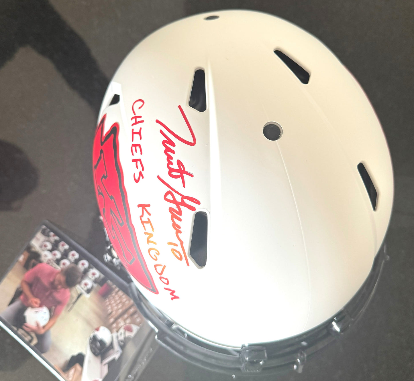 Trent Green Signed Kansas City Chiefs Full-Size Authentic On-Field Lunar Eclipse Alternate Speed Helmet Inscribed "Chiefs Kingdom"