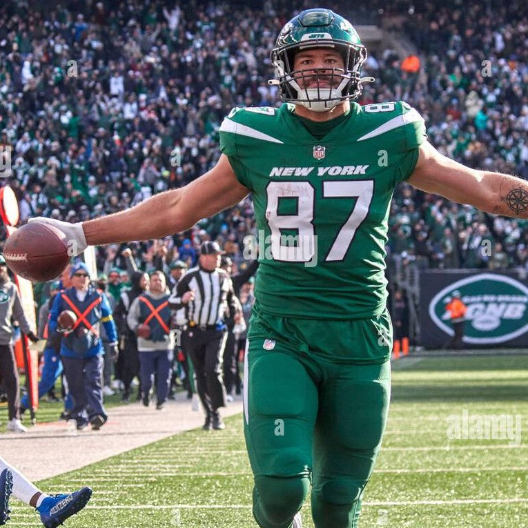 C.J. Uzomah GAME WORN/USED 💪 New York Jets Nike NFL Jersey 👕 with PSA Authenticity🛡️ Crucial Catch Game
