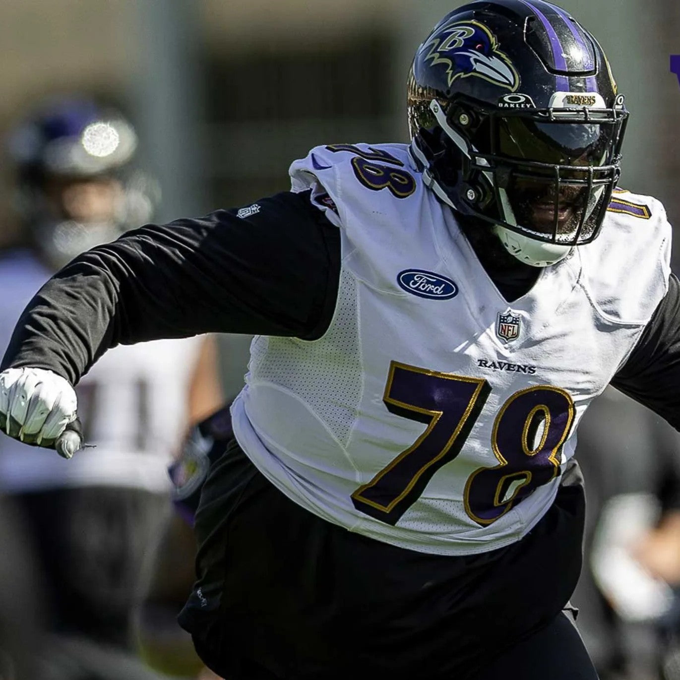 Morgan Moses GAME-WORN💪10/15/23 Baltimore Ravens💜Nike NFL Jersey vs.Titans🌍vs. Titans (London Game)