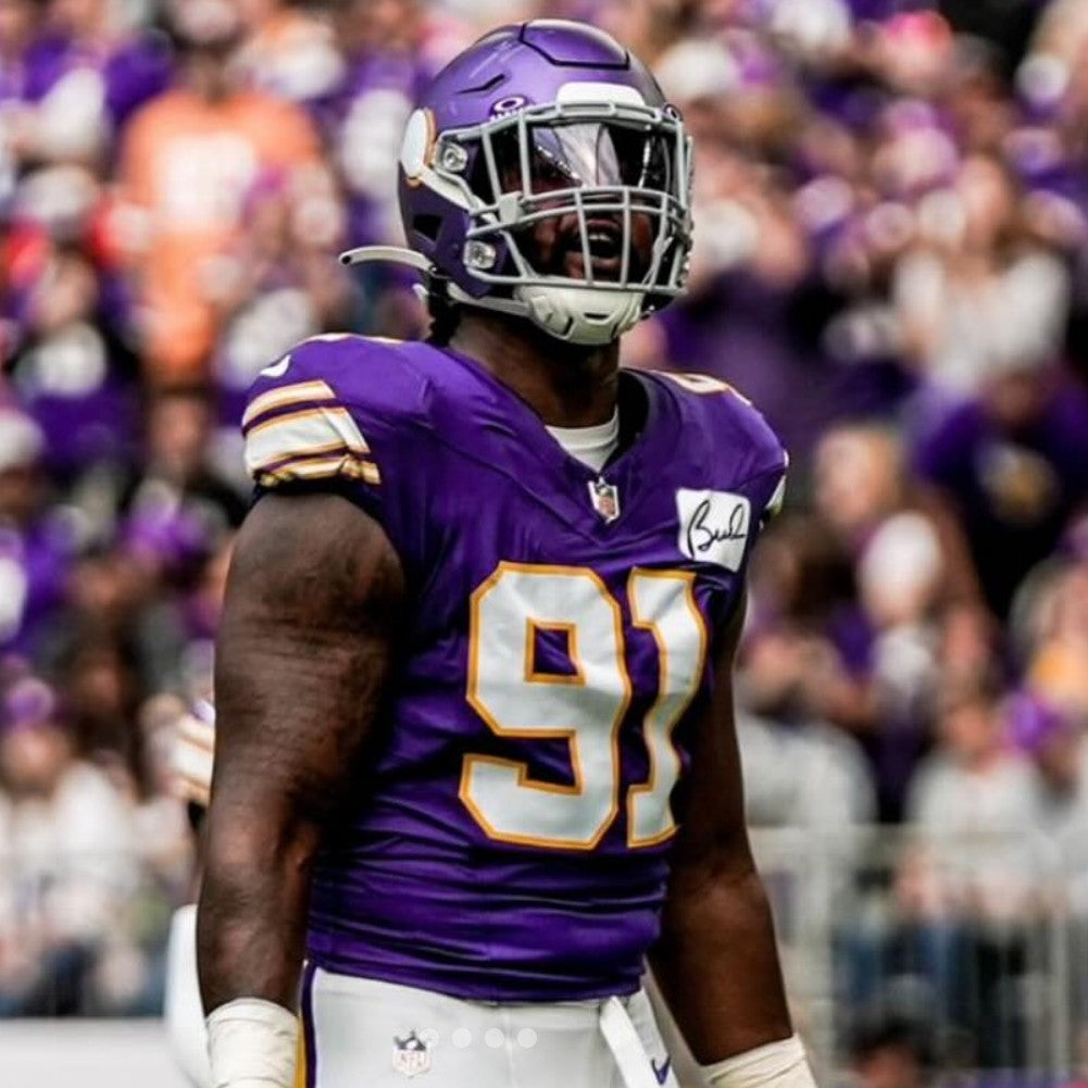 Pat Jones II GAME USED 10/06/24 PHOTO MATCHED 📸 Minnesota Vikings 👕 Jersey vs. New York Jets London Game ✅ Inc. PSA Authenticity