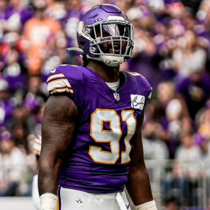Pat Jones II GAME USED 10/06/24 PHOTO MATCHED 📸 Minnesota Vikings 👕 Jersey vs. New York Jets London Game ✅ Inc. PSA Authenticity