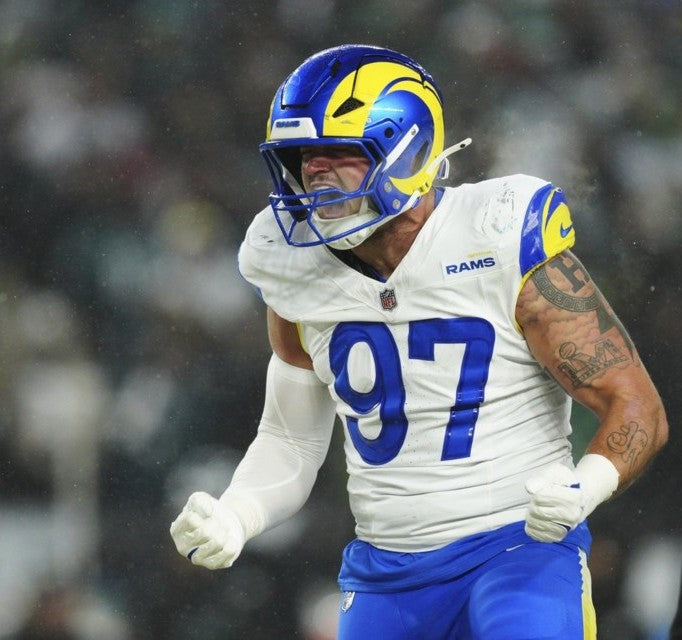 Michael Hoecht GAME-ISSUED💪Los Angeles Rams🐏NFL On-Field Jersey👕Inc.COA📄