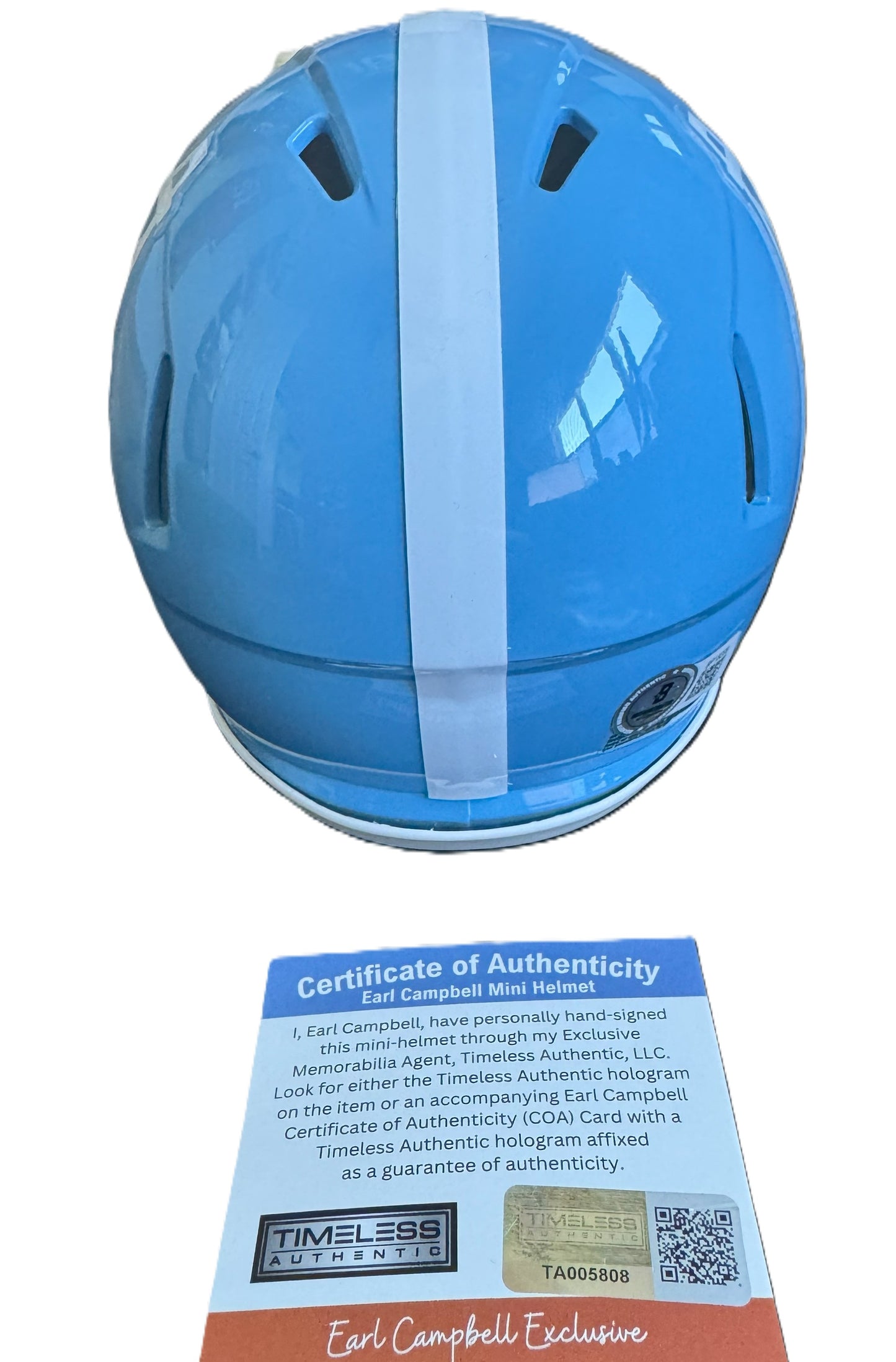 Earl Campbell Hand Signed 🖊️ Houston Oilers mini speed NFL Helmet 🏈 Also includes COA 🛡️