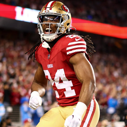 Jordan Mason GAME WORN 10/20/24 PHOTO MATCHED 📸 San Francisco 49ers NFL Jersey 👕 vs Kansas City Chiefs Also includes PSA COA 🛡️