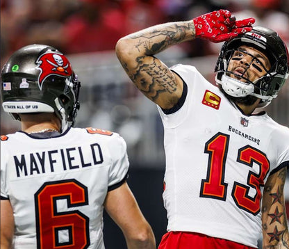Mike Evans + Baker Mayfield Dual Signed GAME USED Wilson DUKE Ball Tampa Bay Buccaneers Proof of Authenticity included 📄