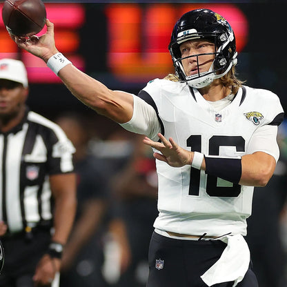 Trevor Lawrence GAME WORN 11/09/25 PHOTO MATCHED Jacksonville Jaguars Nike NFL Jersey vs Houston Texans Also includes Fanatics COA