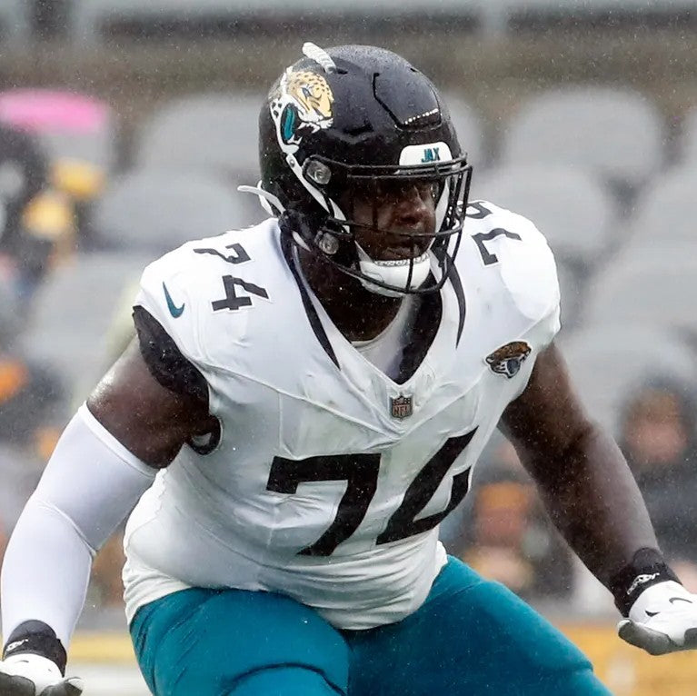 Cam Robinson GAME USED 💪 10/13/24 Jacksonville Jaguars 🐆 Nike NFL Jersey 👕 Inc. PSA COA 🛡️ vs. Chicago Bears (NFL London Game) 🌍