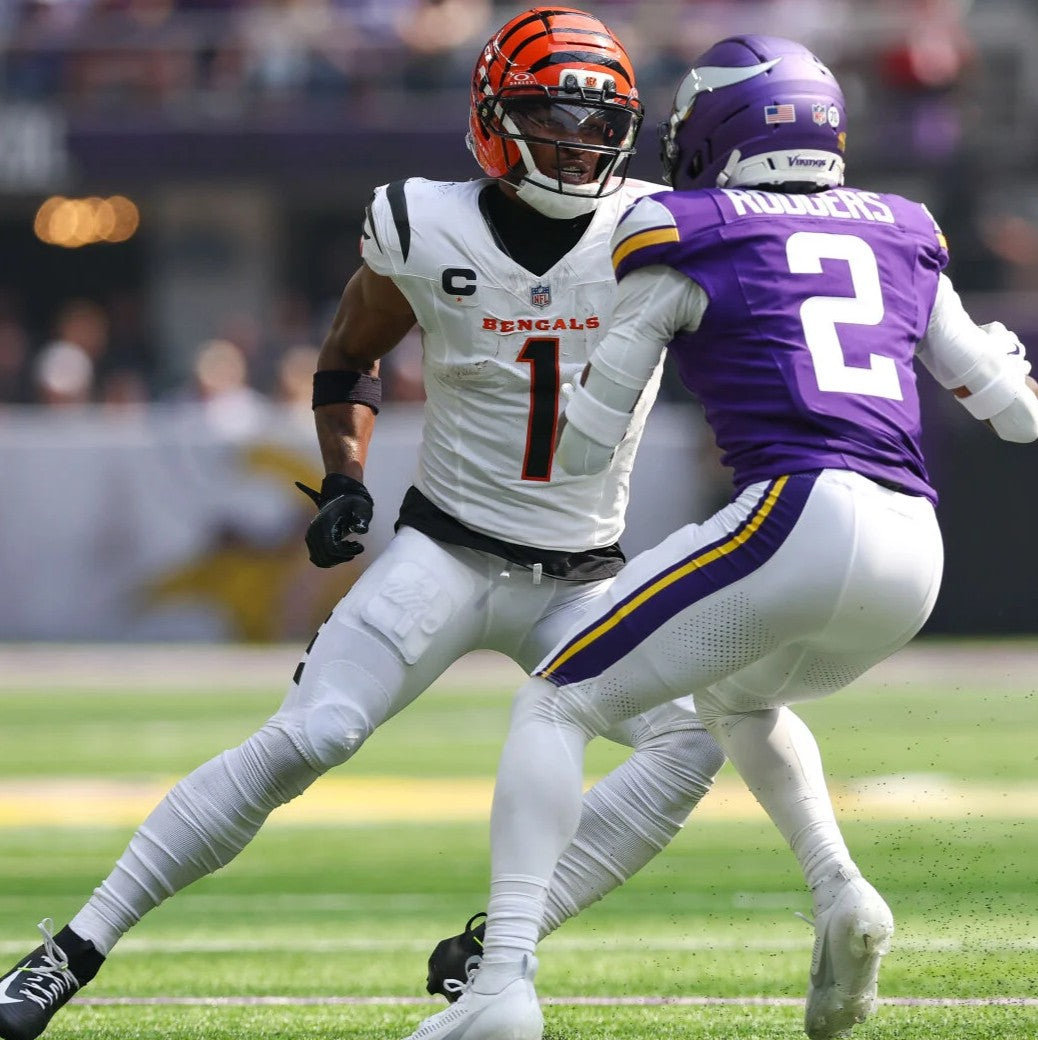 Ja'Marr Chase GAME WORN 09/21/2025 💪 PHOTO-MATCHED 📸 Bengals 🐅 NFL Jersey vs.Vikings Inc. Certificate of Authenticity 🛡️