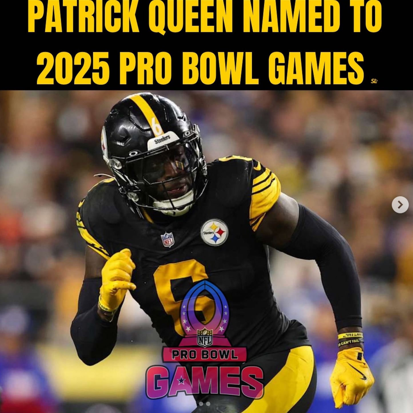 Patrick Queen TEAM-ISSUED💪2025 Pro Bowl Games Pittsburgh Steelers NFL Jersey👕Inc. PSA Authentication🛡️