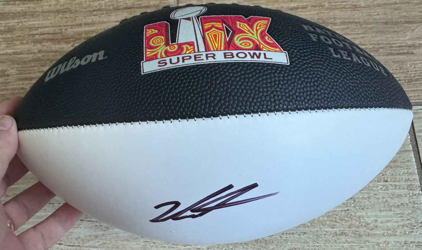 Jalen Carter Signed✍️Philadelphia Eagles🦅Super Bowl LIX Logo NFL Wilson Football