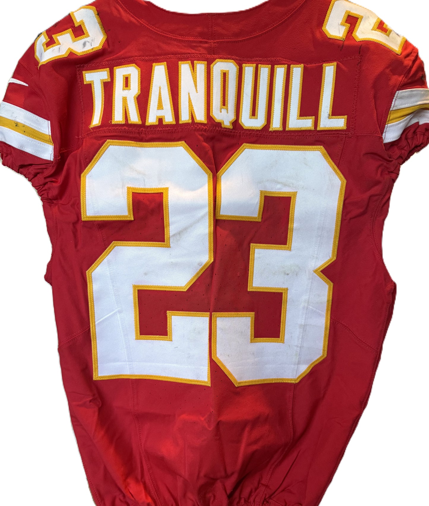 Drue Tranquill GAME-USED💪09/28/25 Kansas City Chiefs NFL Jersey🎽vs. Baltimore Ravens