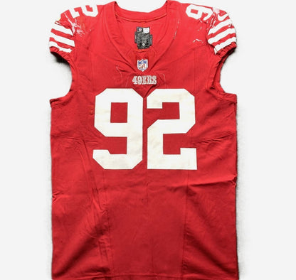 Jordan Elliott GAME USED💪10/20/24 PHOTO MATCHED📸San Francisco 49ers Jersey👕vs Kansas City Chiefs Special Crucial Catch Matchup