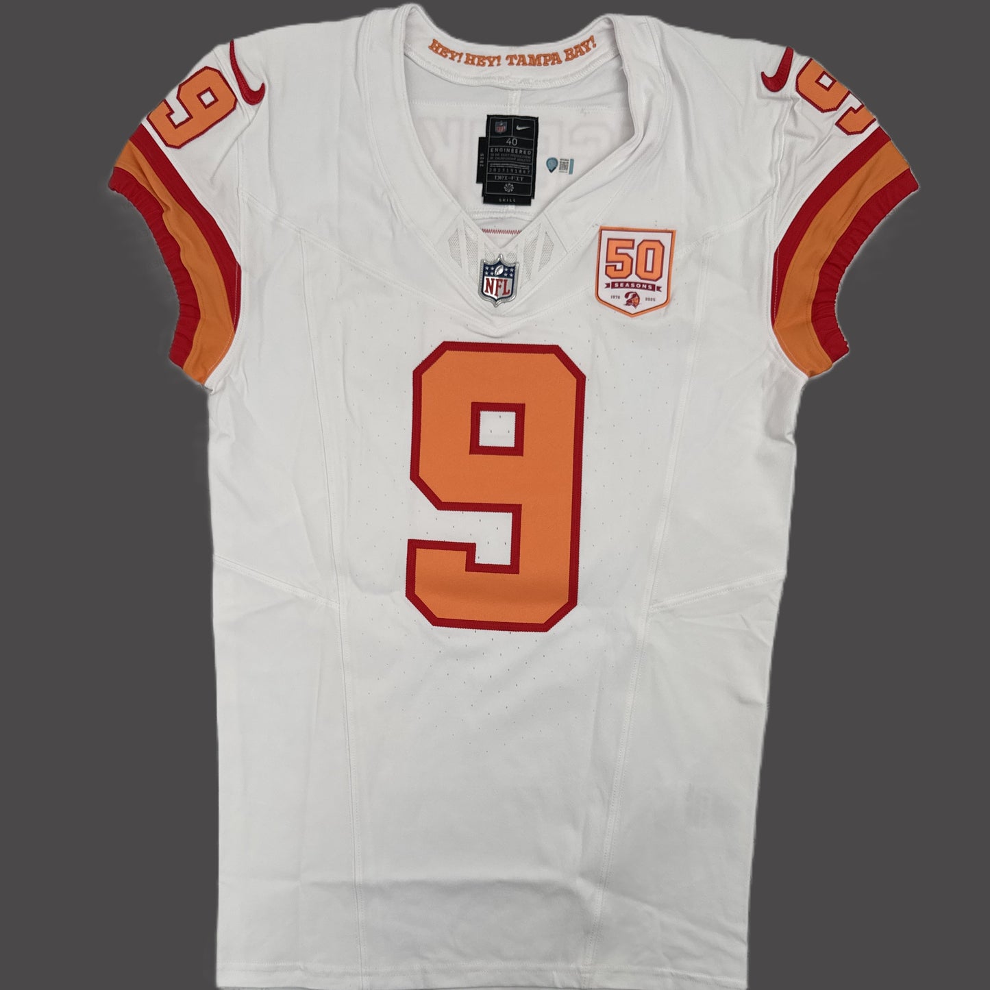 Emeka Egbuka TEAM ISSUED 🔥 Tampa Bay Buccaneers Nike NFL Iconic 1976 Jersey 👕 Also includes Certificate of Authenticity