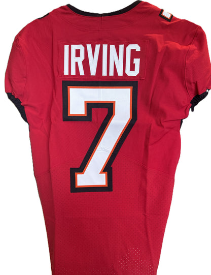 Bucky Irving GAME ISSUED 💪 Tampa Bay Buccaneers On-Field Nike NFL Red Jersey 🎽 Also includes Certificate of Authenticity 🛡️