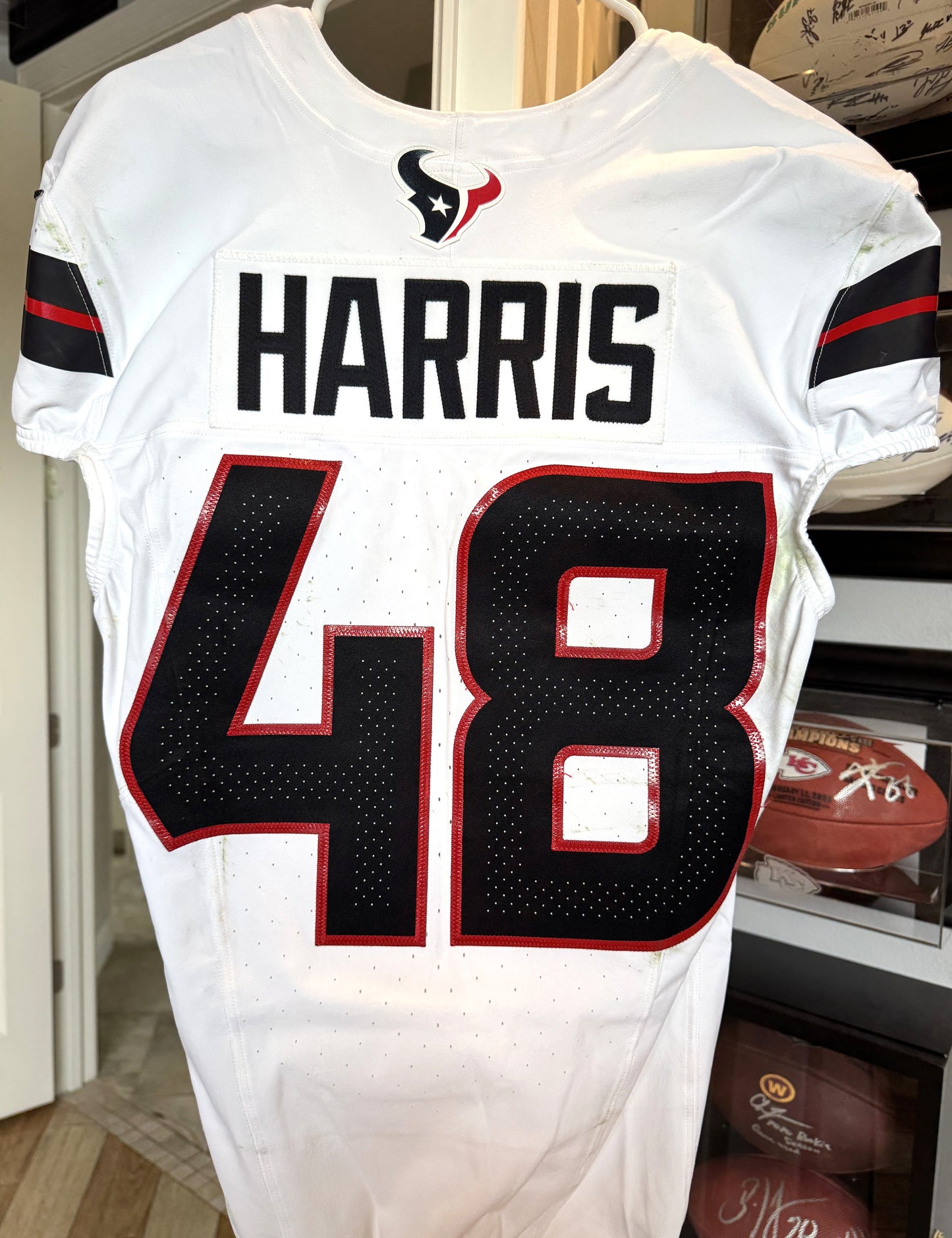 Christian Harris Playoff GAME WORN 💪 01/18/2024 Houston Texans Nike NFL Jersey 🎽 vs. Kansas City Chiefs