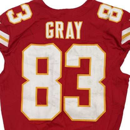 Noah Gray GAME WORN 💪 09/28/25 Kansas City Chiefs Nike NFL Jersey🎽vs. Baltimore Ravens - COA included 🛡️
