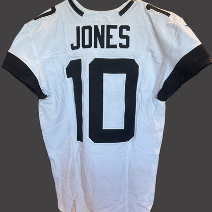 Mac Jones GAME WORN/USED 💪10/13/24 Jacksonville Jaguars 🐆 Nike NFL Jersey 👕 vs. Chicago Bears (London Game🌍) PSA Authenticated 🛡️