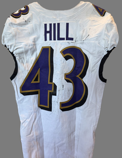 Justice Hill GAME-WORN💪10/06/24 PHOTO-MATCHED📸Baltimore Ravens💜NFL Jersey vs. Bengals
