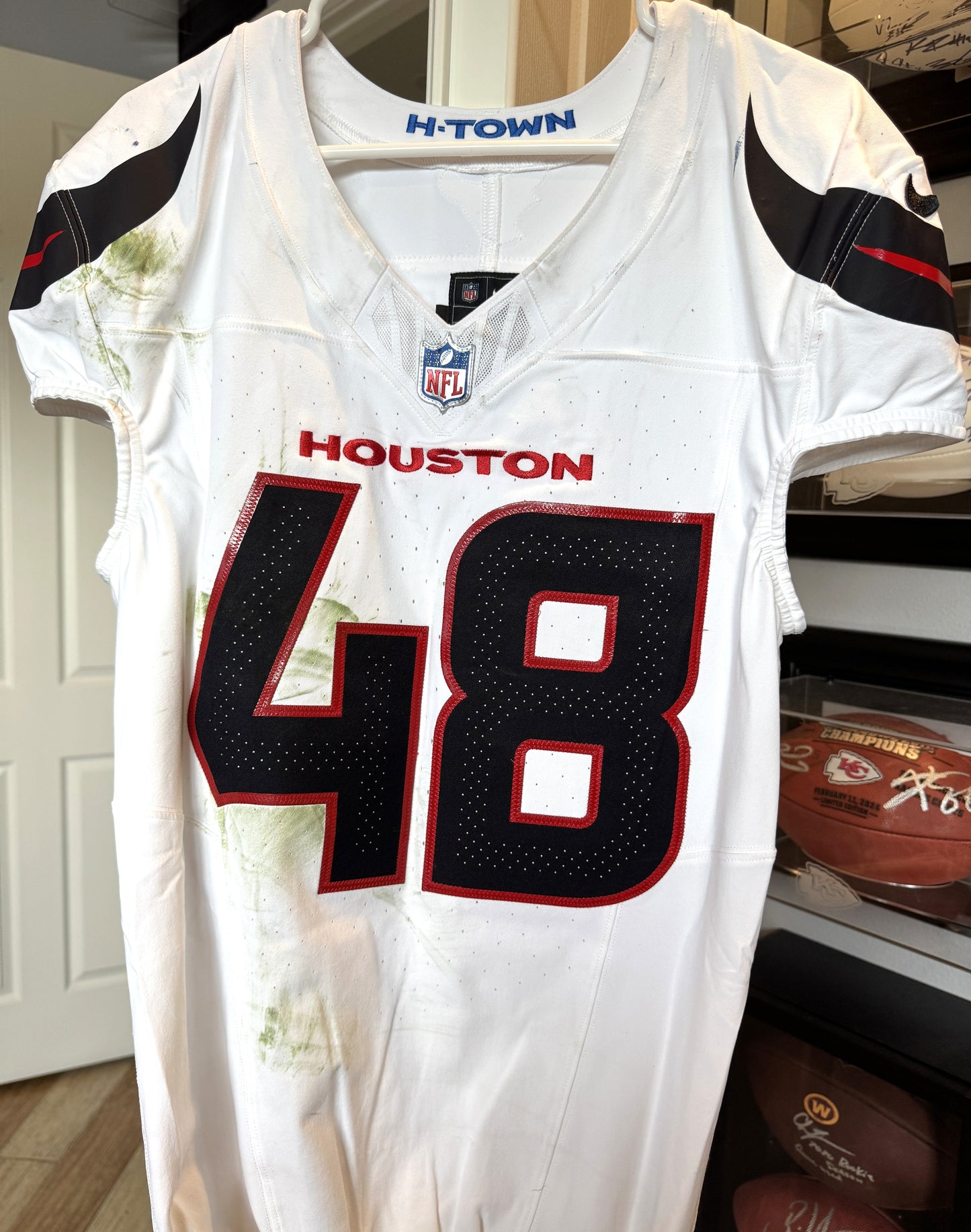 Christian Harris Playoff GAME WORN 💪 01/18/2024 Houston Texans Nike NFL Jersey 🎽 vs. Kansas City Chiefs