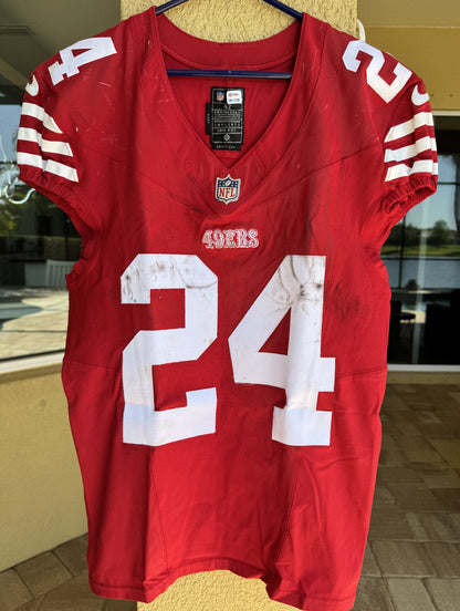 Jordan Mason GAME WORN 10/20/24 PHOTO MATCHED 📸 San Francisco 49ers NFL Jersey 👕 vs Kansas City Chiefs Also includes PSA COA 🛡️