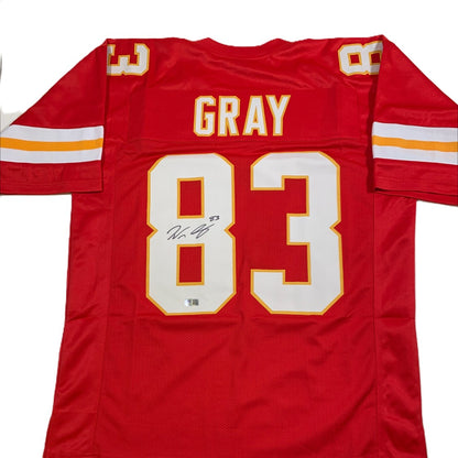Noah Gray HAND-SIGNED✍️ Kansas City Chiefs RED Jersey🎽 – RARE Beckett Authenticated 🏈🔥
